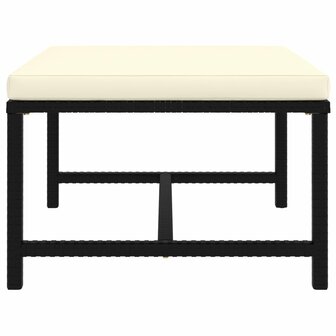 Voetensteun sectioneel met kussen poly rattan zwart 3