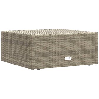 Tuinvoetenbank met kussen poly rattan grijs 3