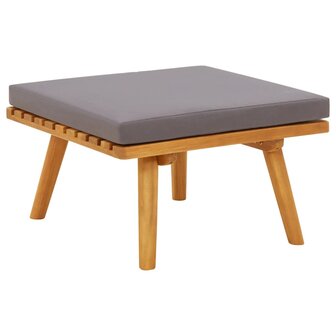 Tuinvoetenbank met kussen 60x60x29 cm massief acaciahout 1