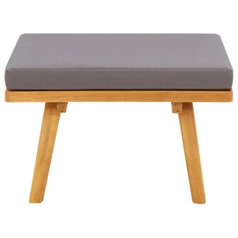 Tuinvoetenbank met kussen 60x60x29 cm massief acaciahout 2