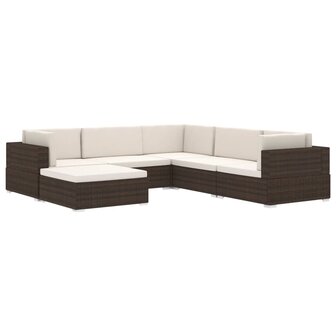 Voetensteun 1 st met kussen poly rattan grijs 6