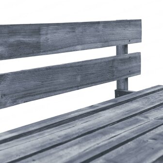 Tuinbank pallet met grijze kussens grenenhout 5