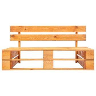 Tuinbank pallet met zandkleurige kussens grenenhout 4