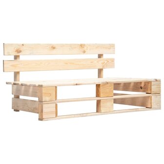 Tuinbank pallet met zandkleurige kussens grenenhout 3