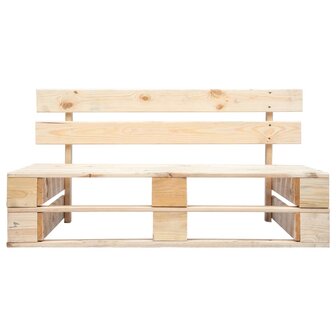 Tuinbank pallet met zandkleurige kussens grenenhout 4