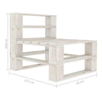 Tuinmiddenbank met cr&egrave;mekleurige kussens pallet hout 8