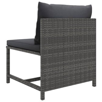 Middenbank sectioneel met kussens poly rattan grijs 4