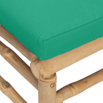 Tuinmiddenbank met kussens bamboe groen 6