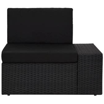 Hoekbank met linkerarmleuning sectioneel poly rattan zwart 2