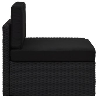 Hoekbank met linkerarmleuning sectioneel poly rattan zwart 3