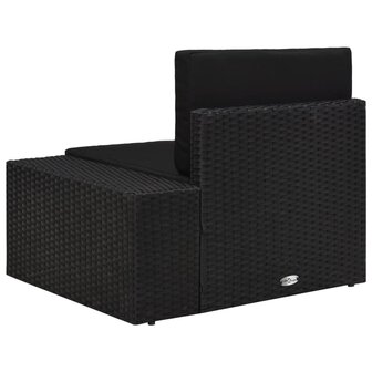 Hoekbank met linkerarmleuning sectioneel poly rattan zwart 4