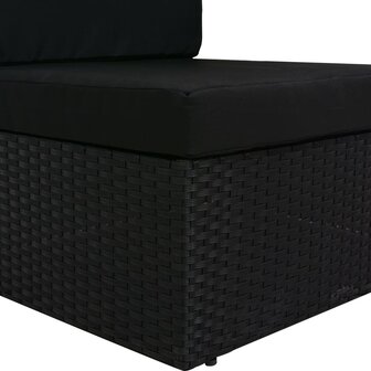 Hoekbank met linkerarmleuning sectioneel poly rattan zwart 5