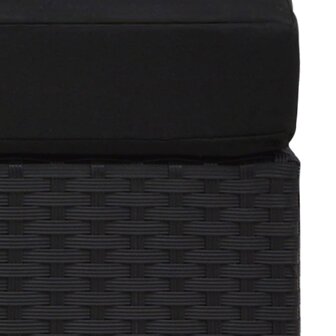 Hoekbank met linkerarmleuning sectioneel poly rattan zwart 6