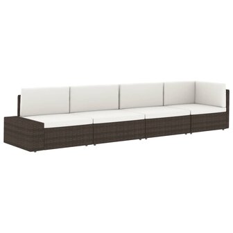 Hoekbank met linkerarmleuning sectioneel poly rattan zwart 8