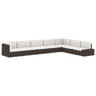 Hoekbank met linkerarmleuning sectioneel poly rattan zwart 9