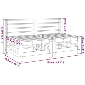 Tuinmiddenbanken 2 st ge&iuml;mpregneerd grenenhout 8