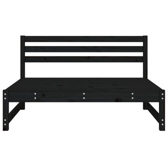 Tuinmiddenbank 120x80 cm massief grenenhout zwart 3