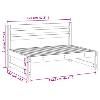 Tuinmiddenbank 120x80 cm ge&iuml;mpregneerd grenenhout 7