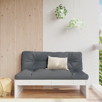 Tuinmiddenbank 120x80 cm massief grenenhout wit 1