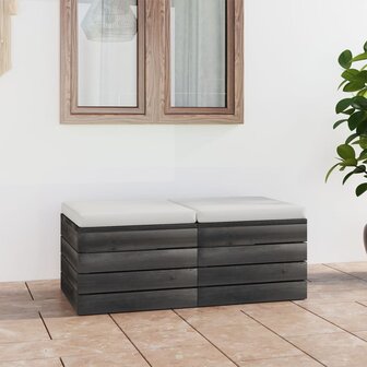 Tuinhockers 2 st met kussens pallet massief grenenhout 1