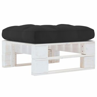 Tuinhocker pallet ge&iuml;mpregneerd grenenhout wit 1