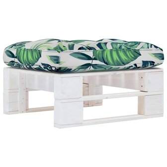Tuinhocker pallet ge&iuml;mpregneerd grenenhout wit 1