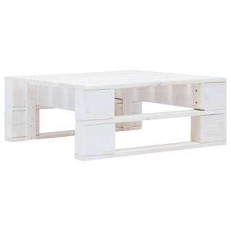 Tuinhocker pallet ge&iuml;mpregneerd grenenhout wit 2