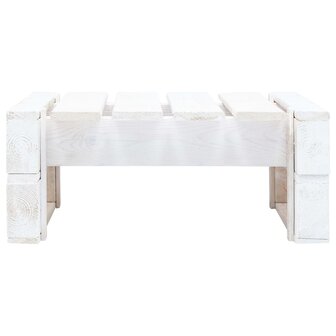 Tuinhocker pallet ge&iuml;mpregneerd grenenhout wit 4