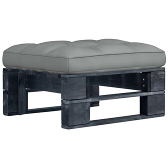 Tuinhocker pallet zwart ge&iuml;mpregneerd grenenhout 1