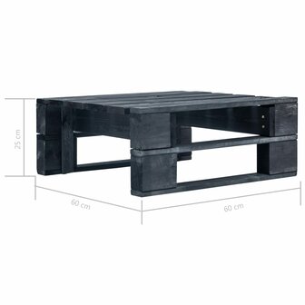 Tuinhocker pallet zwart ge&iuml;mpregneerd grenenhout 7