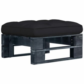 Tuinhocker pallet zwart ge&iuml;mpregneerd grenenhout 1