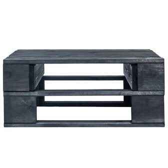 Tuinhocker pallet zwart ge&iuml;mpregneerd grenenhout 3