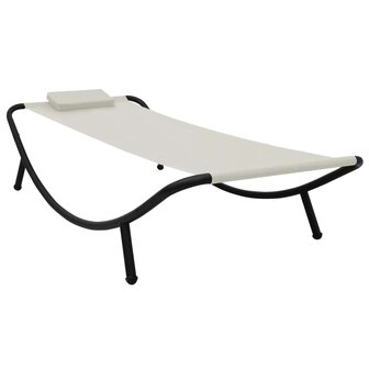 Tuinbed 200x90 cm staal cr&egrave;me 1
