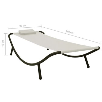 Tuinbed 200x90 cm staal cr&egrave;me 7
