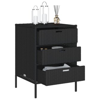 Tuinkast 55x59x80 cm poly rattan zwart 5