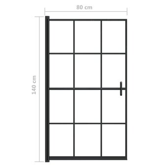 Douchewand 80x140 cm ESG zwart 5