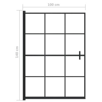 Douchewand 100x140 cm ESG zwart 5