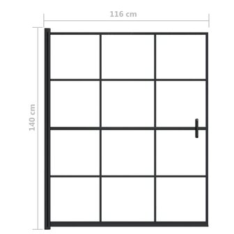 Douchewand 116x140 cm ESG zwart 5