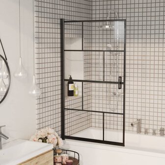 Douchewand 80x140 cm ESG zwart 1