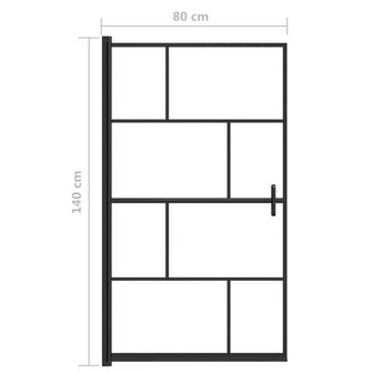 Douchewand 80x140 cm ESG zwart 5