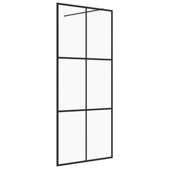 Inloopdouchewand 80x195 cm ESG-glas transparant en zwart 2