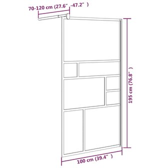 Inloopdouchewand 100x195 cm ESG-glas wit 7