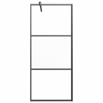 Inloopdouchewand 80x195 cm halfmat ESG-glas zwart 3