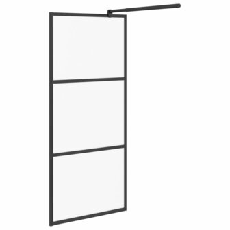Inloopdouchewand 90x195 cm mat ESG-glas zwart 4