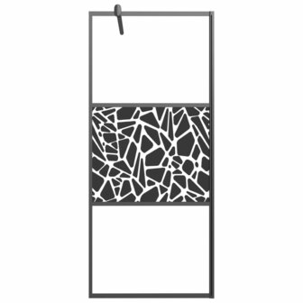 Inloopdouchewand met stenenmotief 80x195 cm ESG-glas zwart 3