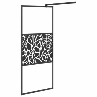 Inloopdouchewand met stenenmotief 80x195 cm ESG-glas zwart 4