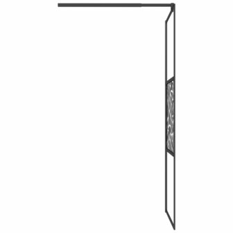 Inloopdouchewand met stenenmotief 80x195 cm ESG-glas zwart 5