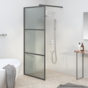 Inloopdouchewand 90x195 cm donker ESG-glas zwart 1