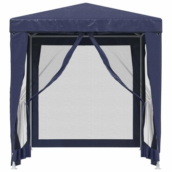 Partytent met 4 mesh zijwanden 2x2 m HDPE blauw 3