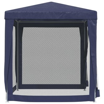 Partytent met 4 mesh zijwanden 2x2 m HDPE blauw 4